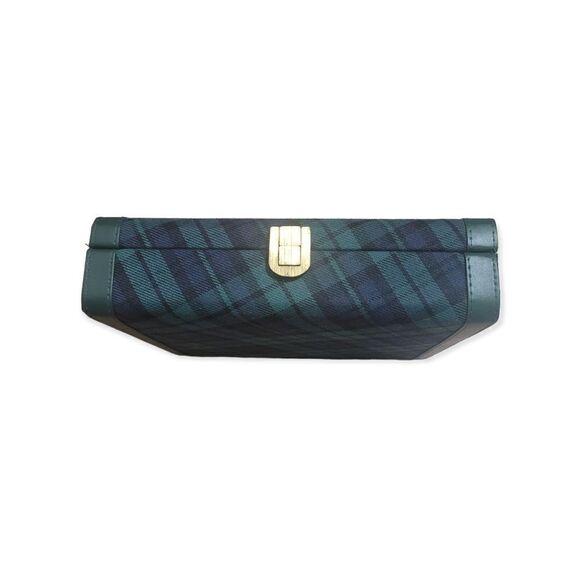 Latching poker set box in green and blue plaid - Picture 4 of 4